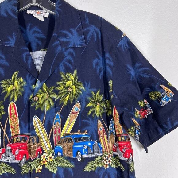 Hawaiian Shirt Tropical Aloha Luau Surfboards Medium - Picture 5 of 10